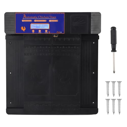Hähnchen -Coop -Opener, LED -Display Mehrzweck Niedriger Batterie -Alarm Auto Chicken Coop -Tür mit Timer für Gänse für Scheunen für Farmen (Black) von Tangxi