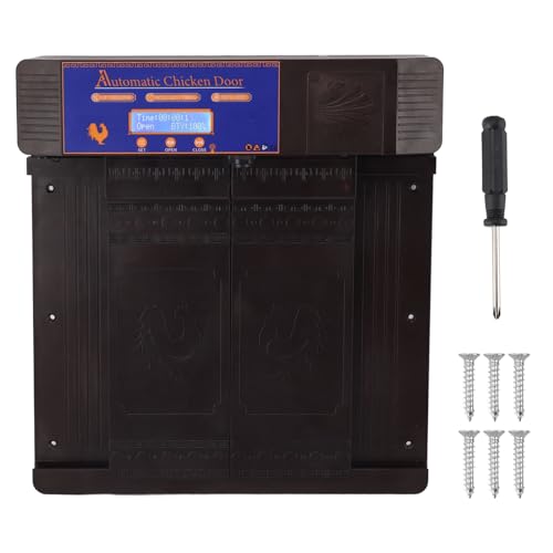 Hähnchen -Coop -Opener, LED -Display Mehrzweck Niedriger Batterie -Alarm Auto Chicken Coop -Tür mit Timer für Gänse für Scheunen für Farmen (Dunkelbraun) von Tangxi