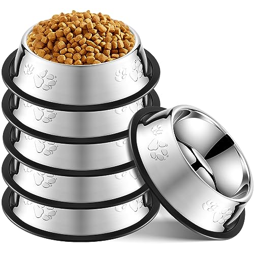 Tanlade 8 Stück Edelstahl-Hundenäpfe aus Metall mit Gummiunterseite, rutschfeste Futternäpfe für Katzen, Futternäpfe für Haustiere, für den Innenbereich, kleine, mittelgroße und große Hunde, Katzen, Tanlade 8 Stück Edelstahl-Hundenäpfe aus Metall mit Gummiunterseite, rutschfeste Futternäpfe für Katzen, Futternäpfe für Haustiere, für den Innenbereich, kleine, mittelgroße und große Hunde, Katzen, von Tanlade