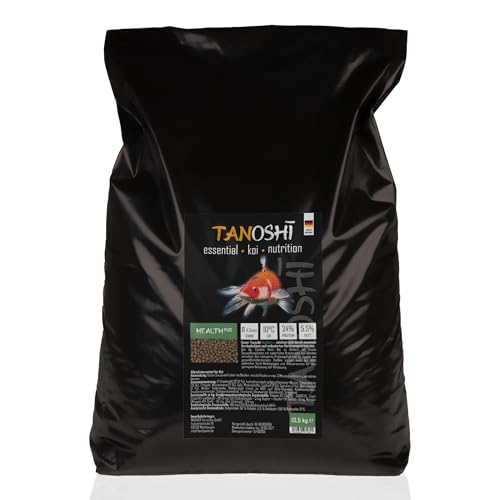 Tanoshi Koifutter - Health Plus 13,5 kg 4,5mm | Schwimmendes Gesundheits-Koifutter für maximale Verdaulichkeit und wenig Verdauungsstress, mit Kräuterölen und Aktivton von Tanoshi