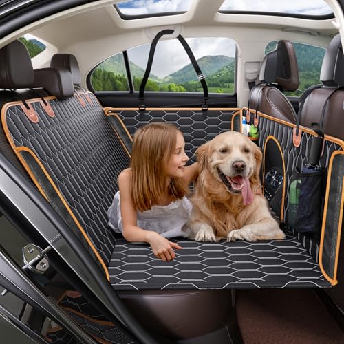 TantivyBo Hundesitzbezug mit Harter Unterseite, Hundehängematte für Auto, Hunde Anschnallgurt elastischem Gurt, Hundesitzschutz für Tesla Model 3/Y, SUV, Orange TantivyBo Hundesitzbezug mit Harter Unterseite, Hundehängematte für Auto, Hunde Anschnallgurt elastischem Gurt, Hundesitzschutz für Tesla Model 3/Y, SUV, Orange von TantivyBo