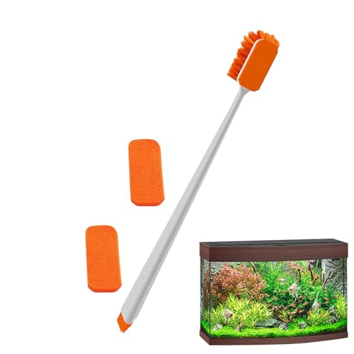 Bürste für Aquarien, Reinigungsbürste für Aquarien, doppelseitiger Schwammreiniger mit langem Griff | Aquarienbürsten mit zwei Ersatzpads, Reinigungswerkzeug für Aquarien aus Glas Bürste für Aquarien, Reinigungsbürste für Aquarien, doppelseitiger Schwammreiniger mit langem Griff | Aquarienbürsten mit zwei Ersatzpads, Reinigungswerkzeug für Aquarien aus Glas von Tanxemery