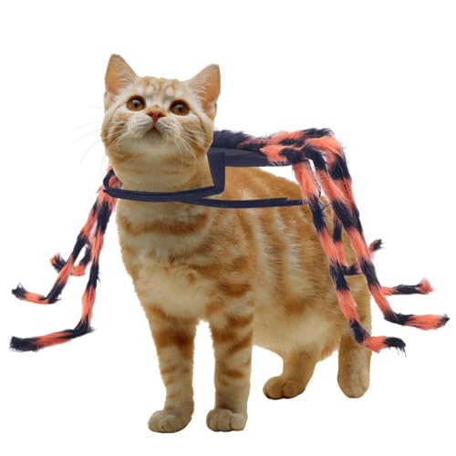 Haustier Spinne Kostüm Halloween Anpassbare Tierkostüm Für Hunde Und Katzen - Realistisches Design Mit Flügeln 41,7 Zoll - Wolle/Stoff (13-17" Brust) - Ideal Für Feste, Paraden & Fotoshootings von Tanxemery