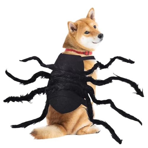 Haustier Spinne Kostüm Halloween Anpassbare Tierkostüm Für Hunde Und Katzen - Realistisches Design Mit Flügeln 41,7 Zoll - Wolle/Stoff (13-17" Brust) - Ideal Für Feste, Paraden & Fotoshootings von Tanxemery