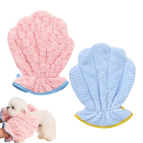 Hund Badehandtuch,Welpen Badehandschuh Handtuch - 2er Set Atmungsaktives Badezubehör Für Welpen Und Kitten, Katzentrocknung von Tanxemery