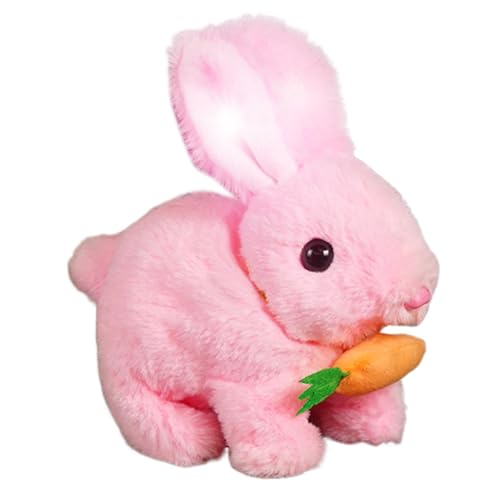 Realistischer Roboter Bunny aus Plüsch, interaktives Kaninchen, realistisch – springen, zusammenziehen und schütteln, Kaninchenspielzeug aus elektronischem Plüsch, Spielzeug für Mädchen von Tanxemery