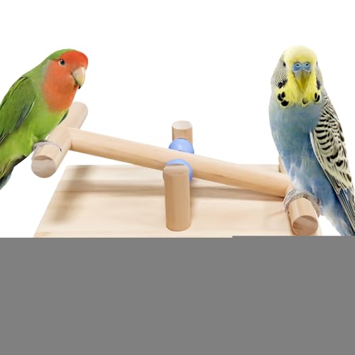 Spielzeug für Papageien, Trainingswippe aus Holz für Vögel, interaktives Zubehör für Wellensittiche und Papageien Spielzeug für Papageien, Trainingswippe aus Holz für Vögel, interaktives Zubehör für Wellensittiche und Papageien von Tanxemery