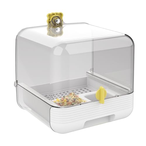 Vogelbad für Wellensittiche | Abnehmbares Futterhaus für Vögel, transparente Schüssel 2-in-1, schnelle Reinigung, Badewanne, Futterstation für Garten, Außenbereich, Innenbereich Vogelbad für Wellensittiche | Abnehmbares Futterhaus für Vögel, transparente Schüssel 2-in-1, schnelle Reinigung, Badewanne, Futterstation für Garten, Außenbereich, Innenbereich von Tanxemery