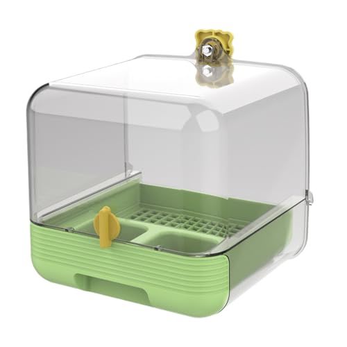 Vogelbad für Wellensittiche – ausziehbarer Käfig-Futterspender | transparente Schüssel 2-in-1 schnelle Reinigung Badewanne Futterhaus für Garten Außen Innen Haus von Tanxemery