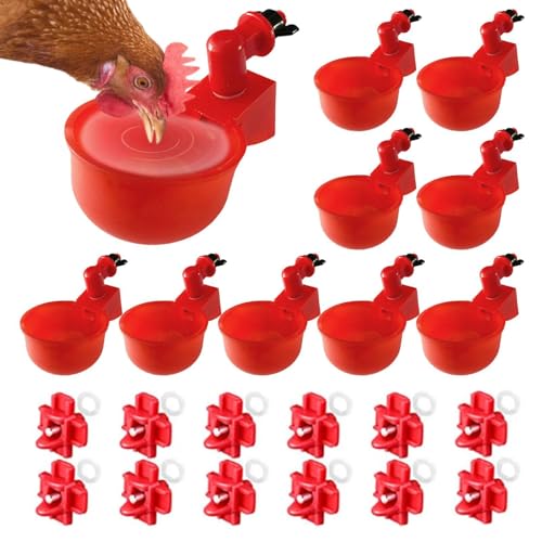 Wasserspender Automatisches Huhn - 5 Stück Wasserbecher Automatischer Wasserbecher - Chicken Water Feeder Kit Poultry WatererGeflügeltränkeschale für Küken, Ente, Truthahn oder von Tanxemery