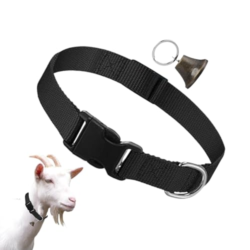 Ziegenhalsband – verstellbares Halsband für Schafe | Klangglocke für Weide, Zubehör für Vieh, Training, Tiere, Schafe, Ziegen, Kühe für Tiere von Tanxemery