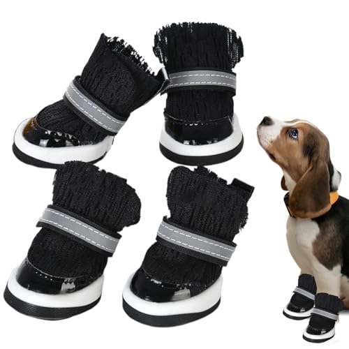 Hundeschuhe, Welpen Pfotenschutz, 4er Set Bequeme Hundeschuhe Für Spazierengehen Outdoor Sommer Camping Wandern Hundeschuhe, Welpen Pfotenschutz, 4er Set Bequeme Hundeschuhe Für Spazierengehen Outdoor Sommer Camping Wandern von Tanxier