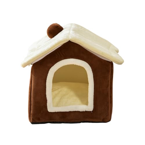 Katzenbetthaus,Katzenhäuser für Wohnungskatzen - Halbgeschlossene Kätzchenbetthöhle,40x35cm/15,75x13,78 Zoll überdachte Katzenbetten, weiches Winterhaus für Haustiere zum Ausruhen und Schlafen von Tanxier