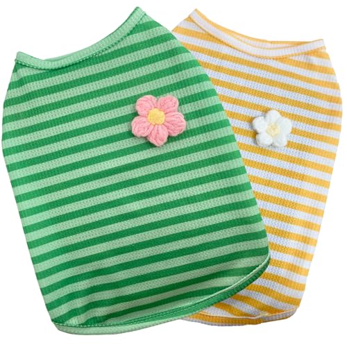 Sommer-T-Shirt für kleine und mittelgroße Hunde mit Streifenmuster, weich, atmungsaktiv von Taoqiao