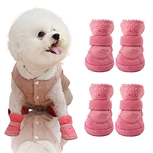 Taozoey Hundeschuhe Winter, pfotenschutz Hund, hundeschuhe kleine Hunde, Hunde Schuhe Outdoor Indoor, Plüsch Hundestiefel, rutschfeste, warme, für kleine Hunde und Katzen Taozoey Hundeschuhe Winter, pfotenschutz Hund, hundeschuhe kleine Hunde, Hunde Schuhe Outdoor Indoor, Plüsch Hundestiefel, rutschfeste, warme, für kleine Hunde und Katzen von Taozoey