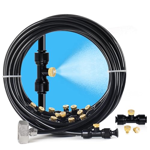 Sprühnebel Terrasse für Den Außenbereich, Sprühnebel Zerstäuber für Den Außenbereich, Sprühnebel Kühlung 18m, mit 20 Messingdüsen und 3/4" Adapter, Wasservernebler Terrasse-Set für Gartenschirme (18m) Sprühnebel Terrasse für Den Außenbereich, Sprühnebel Zerstäuber für Den Außenbereich, Sprühnebel Kühlung 18m, mit 20 Messingdüsen und 3/4" Adapter, Wasservernebler Terrasse-Set für Gartenschirme (18m) von Tarange