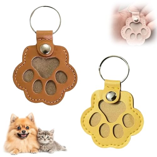 Tarange Haustier-Schlüsselanhänger Personalisiert für Katzen und Hunde, Süßer Schlüsselanhänger mit Pfoten aus Leder, Tierhaar-Souvenir-Aufbewahrungstasche, Gedenkgeschenk für Hunde Katzen (A) Tarange Haustier-Schlüsselanhänger Personalisiert für Katzen und Hunde, Süßer Schlüsselanhänger mit Pfoten aus Leder, Tierhaar-Souvenir-Aufbewahrungstasche, Gedenkgeschenk für Hunde Katzen (A) von Tarange