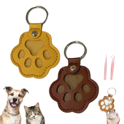 Tarange Haustier-Schlüsselanhänger Personalisiert für Katzen und Hunde, Süßer Schlüsselanhänger mit Pfoten aus Leder, Tierhaar-Souvenir-Aufbewahrungstasche, Gedenkgeschenk für Hunde Katzen (D) Tarange Haustier-Schlüsselanhänger Personalisiert für Katzen und Hunde, Süßer Schlüsselanhänger mit Pfoten aus Leder, Tierhaar-Souvenir-Aufbewahrungstasche, Gedenkgeschenk für Hunde Katzen (D) von Tarange