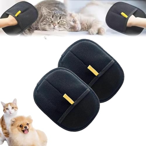 Tarange Fell Magnet, Pfotenmond Fellmagnet, 2025New Pet Hair Remover Glove, Static Katzen Handschuhe Fellpflege Für Glattes und Gesundes Fell, Für Kleidung, Sofas, Pet (2 Stück) von Tarange