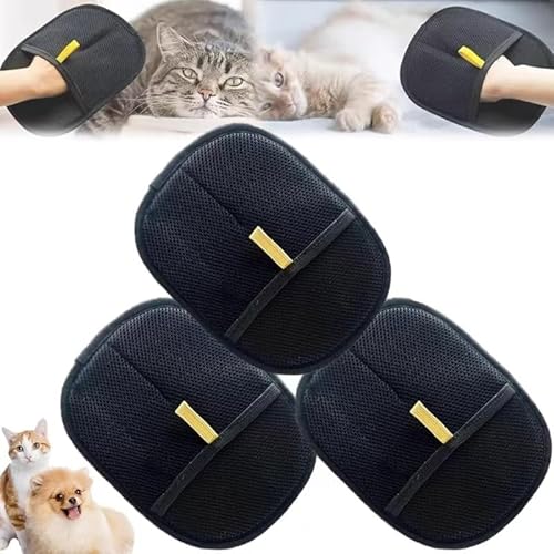 Tarange Fell Magnet, Pfotenmond Fellmagnet, 2025New Pet Hair Remover Glove, Static Katzen Handschuhe Fellpflege Für Glattes und Gesundes Fell, Für Kleidung, Sofas, Pet (3Stück) von Tarange