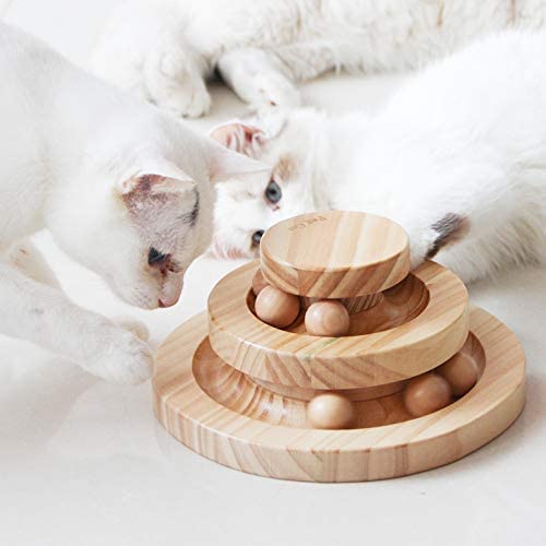 Tarnel Interaktives Katzenspielzeug aus Holz zweilagig drehbar Smart Track Ball Schaukelrolle Geschenke Turntable für Katzen Tarnel Interaktives Katzenspielzeug aus Holz zweilagig drehbar Smart Track Ball Schaukelrolle Geschenke Turntable für Katzen von Tarnel