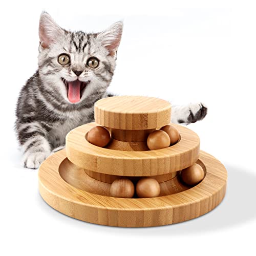 Tarnel Interaktives Katzenspielzeug aus Holz zweilagig drehbar Smart Track Ball Schaukelrolle für Katzen Tarnel Interaktives Katzenspielzeug aus Holz zweilagig drehbar Smart Track Ball Schaukelrolle für Katzen von Tarnel