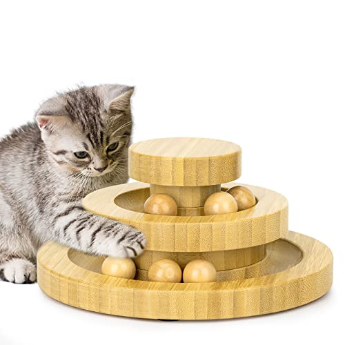 Tarnel Interaktives Katzenspielzeug aus Holz zweilagig drehbar Smart Track Ball Schaukelrolle für Katzen Tarnel Interaktives Katzenspielzeug aus Holz zweilagig drehbar Smart Track Ball Schaukelrolle für Katzen von Tarnel