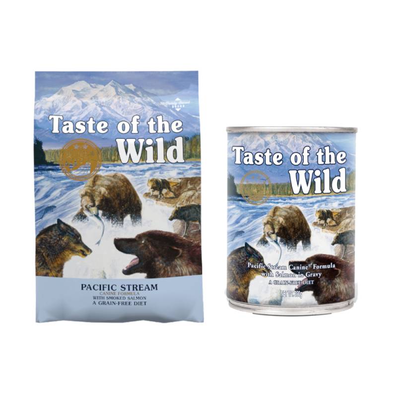 12,2 kg Taste of the Wild + 390 g passendes Nassfutter zum Sonderpreis! - Pacific Stream von Taste of the Wild