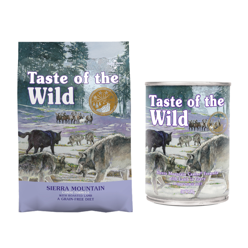 12,2 kg Taste of the Wild + 390 g passendes Nassfutter zum Sonderpreis! - Sierra Mountain von Taste of the Wild