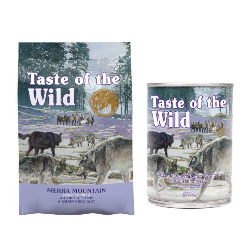 12,2 kg Taste of the Wild + 390 g passendes Nassfutter zum Sonderpreis! - Sierra Mountain von Taste of the Wild
