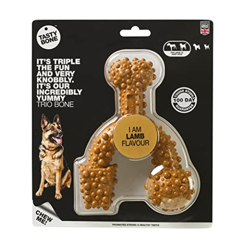Rosewood 57063 TastyBone Trio Gummi-Hundespielzeug, Lamm, medium von Tasty Bone