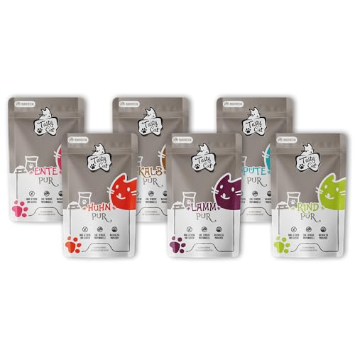 TastyCat Mono Nassfutter für Katzen Probierpakerl 12 x 125g. | getreidefrei | zuckerfrei | Monoprotein von Tasty Cat