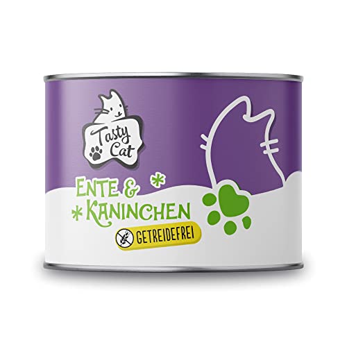 Tasty Cat Nassfutter für Katzen Ente & Kaninchen 6 x 200g. | getreidefrei | zuckerfrei von Tasty Cat