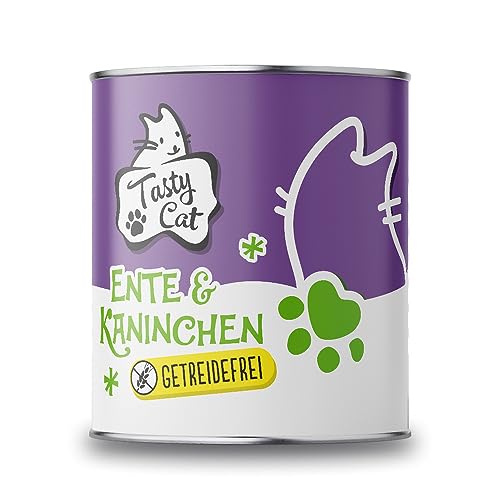 Tasty Cat Nassfutter für Katzen Ente & Kaninchen 6 x 800g. | getreidefrei | zuckerfrei von Tasty Cat