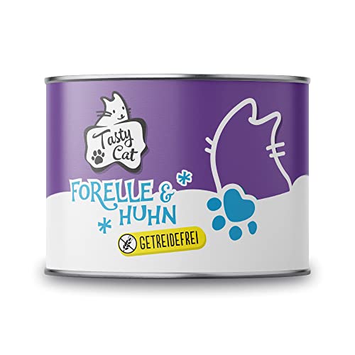 Tasty Cat Nassfutter für Katzen Forelle & Huhn 6 x 200g. | getreidefrei | zuckerfrei von Tasty Cat