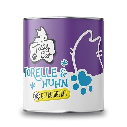 Tasty Cat Nassfutter für Katzen Forelle & Huhn 6 x 800g. | getreidefrei | zuckerfrei von Tasty Cat