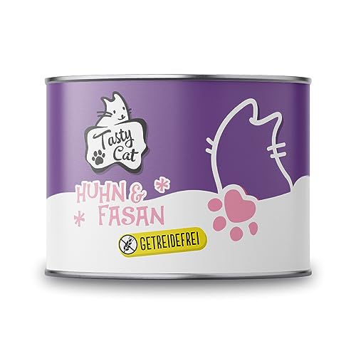 Tasty Cat Nassfutter für Katzen Huhn & Fasan 6 x 200g. | getreidefrei | zuckerfrei von Tasty Cat