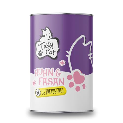 Tasty Cat Nassfutter für Katzen Huhn & Fasan 6 x 400g. | getreidefrei | zuckerfrei von Tasty Cat