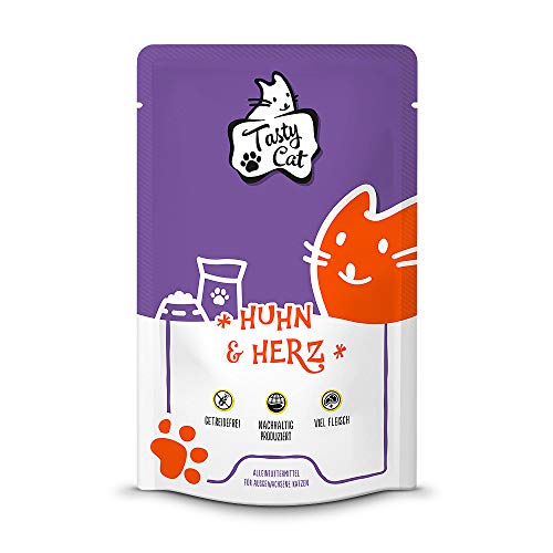 Tasty Cat Nassfutter für Katzen Huhn & Herz 12 x 125g. | getreidefrei | zuckerfrei von Tasty Cat