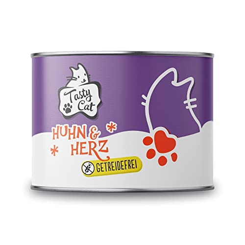 Tasty Cat Nassfutter für Katzen Huhn & Herz 6 x 200g. | getreidefrei | zuckerfrei von Tasty Cat