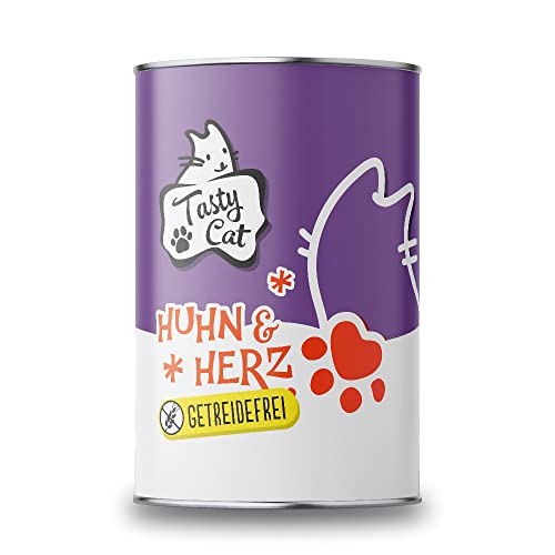 Tasty Cat Nassfutter für Katzen Huhn & Herz 6 x 400g. | getreidefrei | zuckerfrei von Tasty Cat