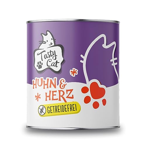 Tasty Cat Nassfutter für Katzen Huhn & Herz 6 x 800g. | getreidefrei | zuckerfrei von Tasty Cat