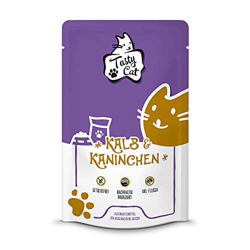 Tasty Cat Nassfutter für Katzen Kalb & Kaninchen 12 x 125g. | getreidefrei | zuckerfrei von Tasty Cat