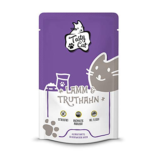 Tasty Cat Nassfutter für Katzen Lamm & Truthahn 12 x 125g. | getreidefrei | zuckerfrei von Tasty Cat