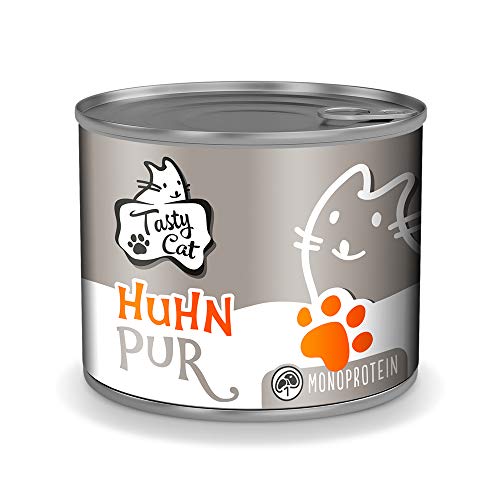 Tasty Cat Nassfutter für Katzen Mono Huhn pur 6 x 200g. | getreidefrei | zuckerfrei | Monoprotein von Tasty Cat