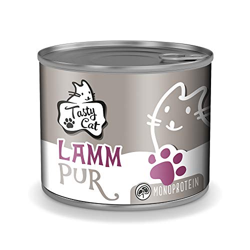 Tasty Cat Nassfutter für Katzen Mono Lamm pur 6 x 200g. | getreidefrei | zuckerfrei | Monoprotein von Tasty Cat