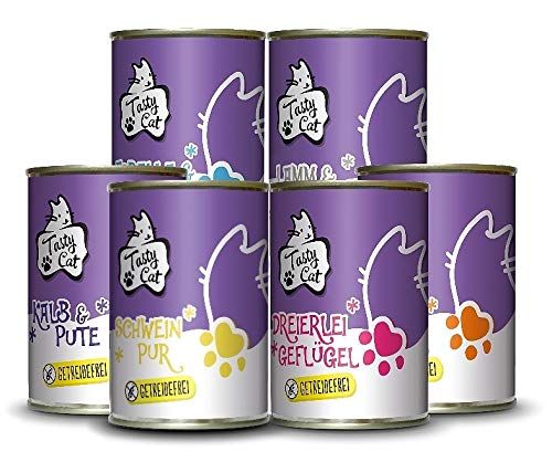 Tasty Cat Nassfutter für Katzen Probierpakerl 6 x 400g. | getreidefrei | zuckerfrei von Tasty Cat