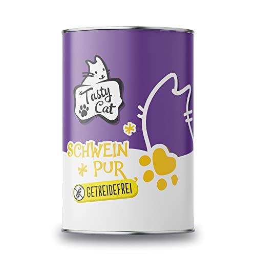 Tasty Cat Nassfutter für Katzen Schwein PUR 6 x 400g. | getreidefrei | zuckerfrei | Monoprotein von Tasty Cat