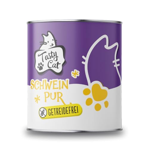 Tasty Cat Nassfutter für Katzen Schwein PUR 6 x 800g. | getreidefrei | zuckerfrei | Monoprotein von Tasty Cat