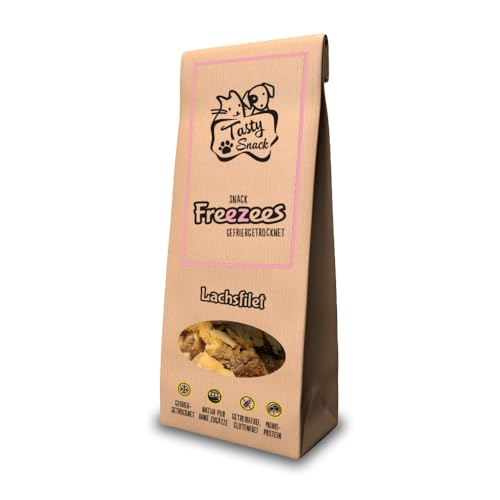 TastySnack Freezees Snacks für Katzen Lachsfilet 40g | Monoprotein | getreidefrei | gefriergetrocknet von Tasty Cat